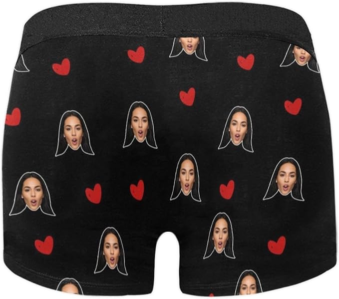 M YESCUSTOM Custom Boxers Briefs for Men Personalized Boxers with Face Mens Funny Underwear with Photo XS-5XL