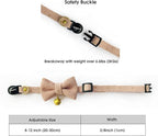 Safety Quick Release Cat Collars, Soft Kitten Collars with Detachable Bow Tie and Bell, Pack of 2, Adjustable 20-30 cm (20-30cm, Carolline+Steel Blue)