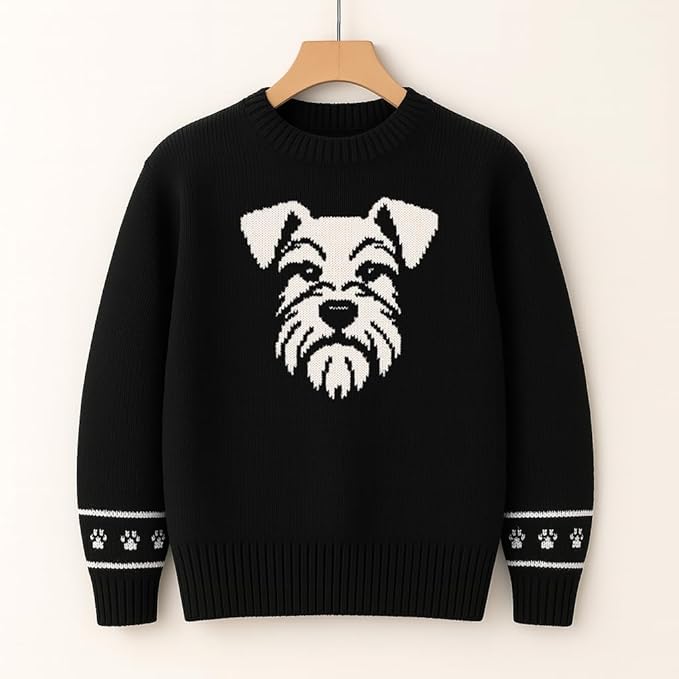 Custom Dog Knit Sweater for Women Personalized Pet Paw Print Pullover Dog Mom Gift Christmas for Pet Lovers