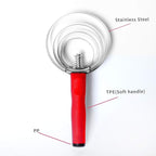 Reversible Stainless Steel Curry Comb with Soft Touch Grip (Red)