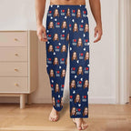 Artsadd Personalized Christmas Pajama Pants Socks for Men Custom Photo Pajama Bottoms for Men S-XXL