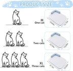 All-Season Ice Fabric Cat Bed with Cushioned Pillow/Play Ball/Washable Mat for Cats, Kittens & Small Pets (Blue, Large-25"x19"x4")