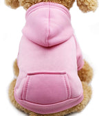 Jecikelon Winter Dog Hoodie Sweatshirts with Pockets Warm Dog Clothes for Small Dogs Chihuahua Coat Clothing Puppy Cat Custume (Pink, X-Small)