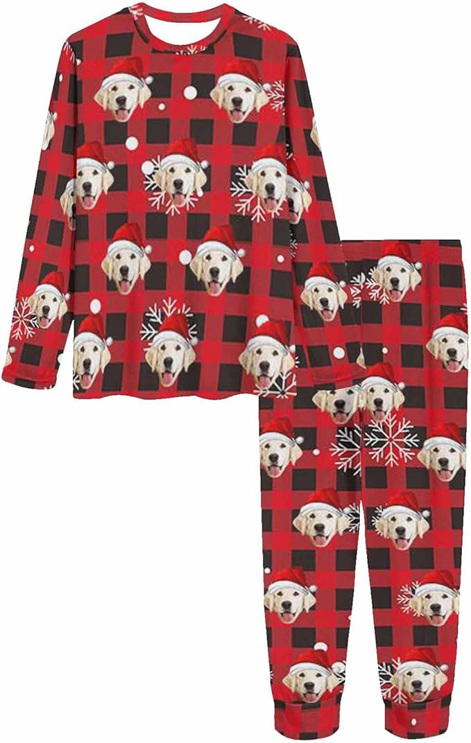 MyPupSocks Custom Face Pajamas Sets for Women, Personalized Photo Sleepwear XS-XXL