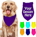 Dog Bandanas Custom Boy and Girl Dogs Scarf Add Your Design Personalized Pet Scarfs with Picture Image Text Customized Head Scarf for Small Medium Large Dogs Cats, Indigo