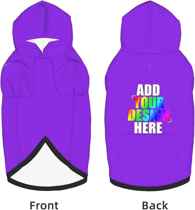 Personalized Pet Sweatshirt, Custom Dog Hooded with Pocket, Customize Hoodies for Dogs, Puppy, M, Blue-Green