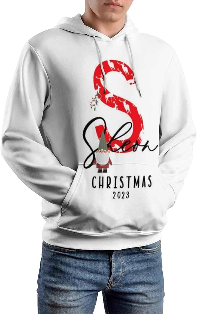 Artsadd Custom Face Unisex athletic Pockets Sweatshirt Loose Hoodie Custom Christmas Long Sleeve Sweatshirt Hooded Pullover