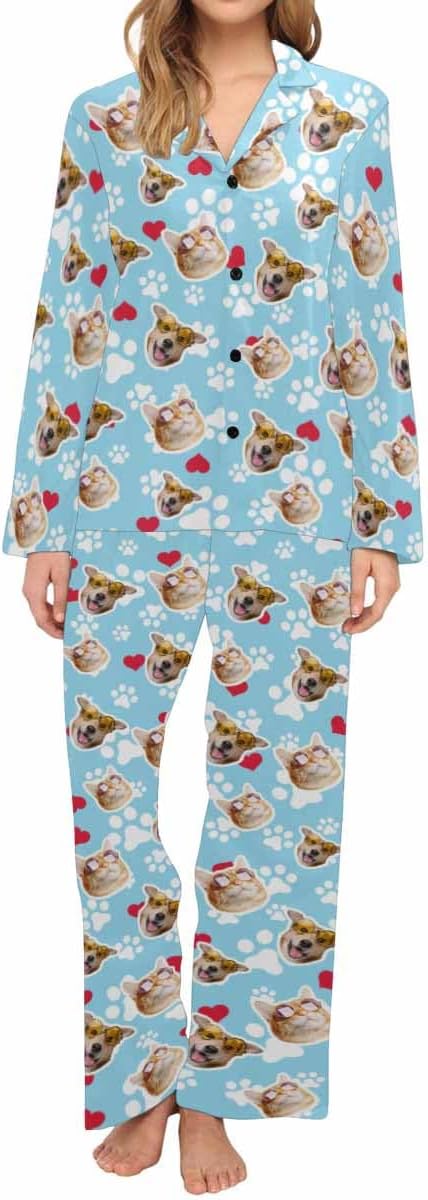 Artsadd Personalized Pajamas with Faces for Women Men Custom Christmas Pajamas Gifts for Family Couple, Funny Photo Pjs