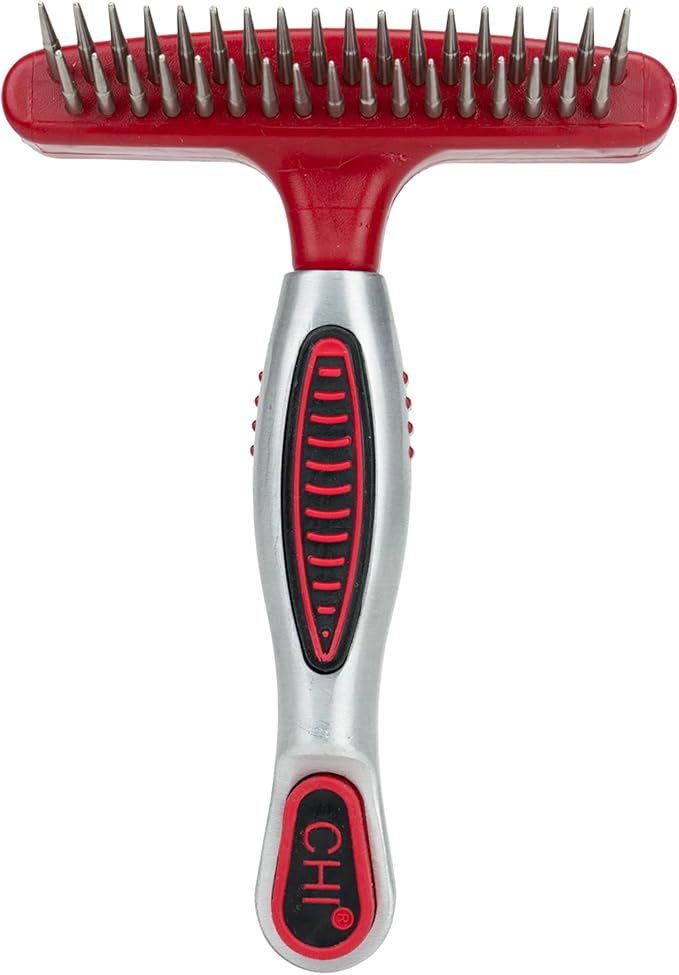 CHI for Dogs Double-Sided Shedding Rake and Blade - Best Grooming Tool for All Hair Types - Safe Dematting and Deshedding Brush for Dogs - Pet Hair Removal Essential