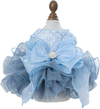 Fashion Sweet Puppy Dog Blingbling Princess Skirt Pet Dog Lace Cake Camisole Tutu Dress E-Navy L