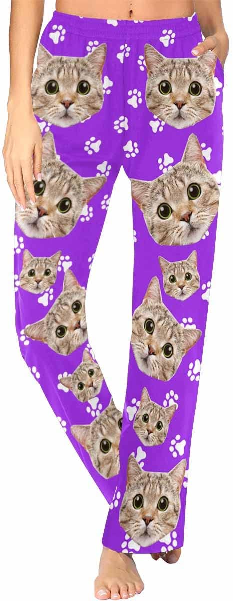 FunStudio Personalized Pajama Pants for Women Custom Photo Face Printed Pajama Bottoms with Pockets