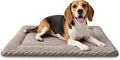 Dog Bed Mat, Dual-Sided Dog Crate Bed Mat - Ultra Soft & Machine Washable Kennel Pad for Medium Dogs, All-Season Comfort Pet Bed for Crates, Travel, and Home, Light Brown, 30 x 18 Inch