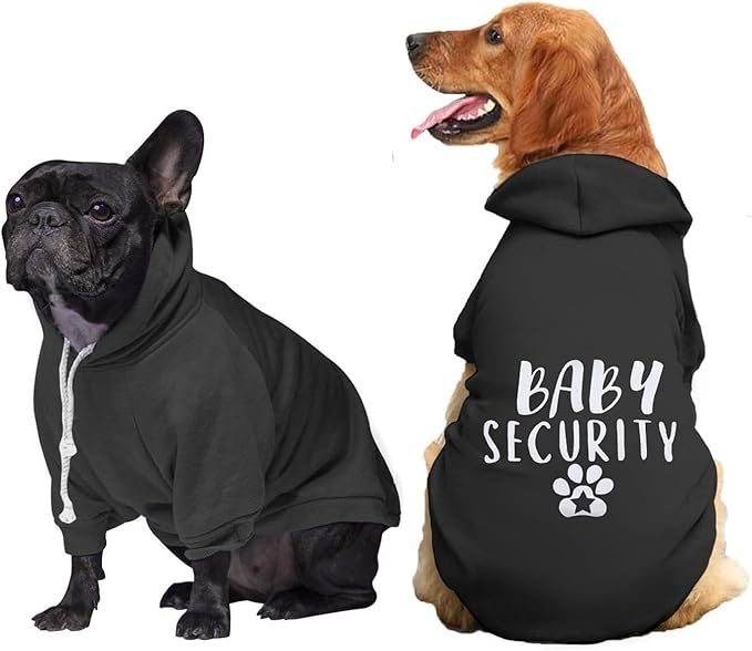 Security Dog Hoodie Puppy Sweater Cold Weather Dog Coats Pet Clothes Hooded Sweatshirt for Medium Dogs