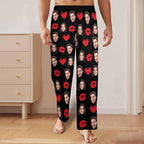 Artsadd Personalized Christmas Pajama Pants Socks for Men Custom Photo Pajama Bottoms for Men S-XXL