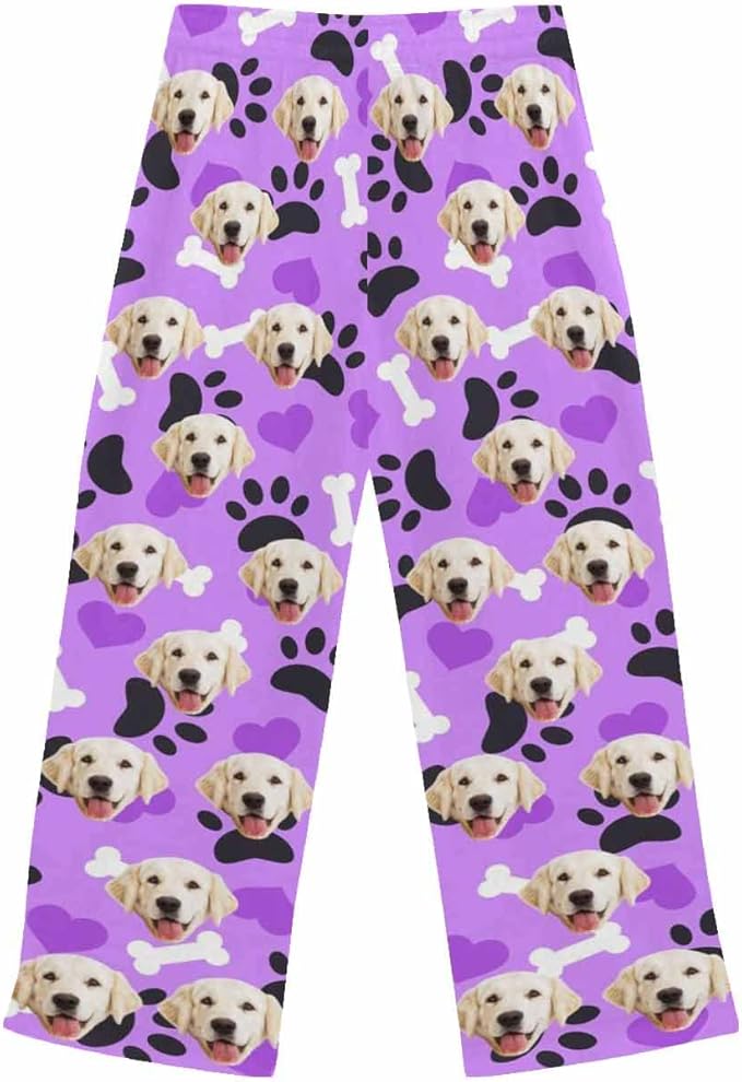 Custom Face Pajamas Pants Personalized Nightwear Bottoms for Women XS-XXL