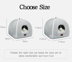 Cat Bed for Indoor Cats - Cat House Cats Tent with Removable Washable Cushioned Pillow, Soft and Self Kitten beds,Pet Bed, Grey,15inches