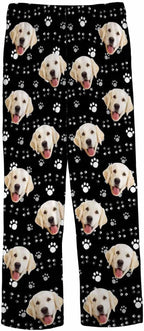 MyPupSocks Custom Pajama Pants for Pet Lover, Personalized Photo Face Printed Pajama Bottoms Sleepwear with Pockets