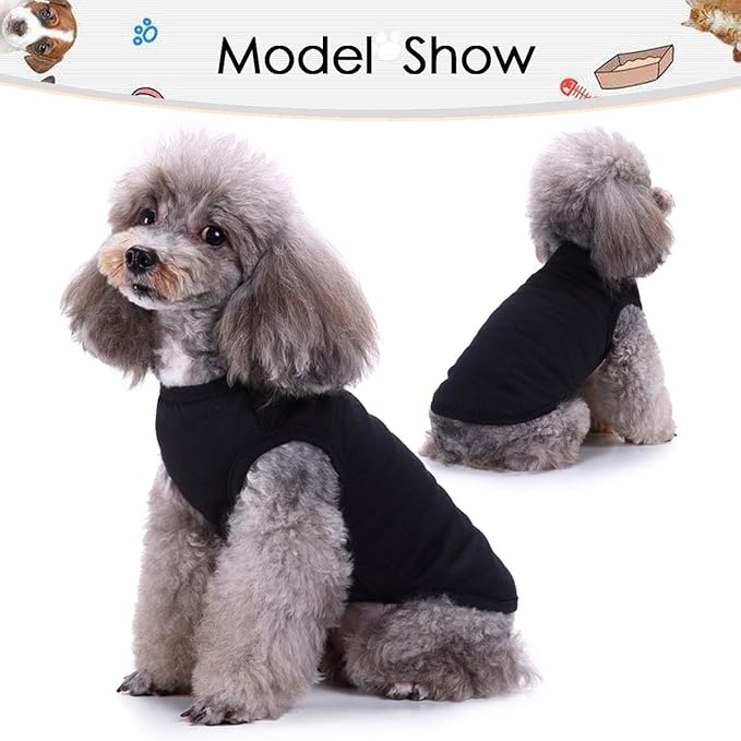 Dog Shirts Pet Clothes Blank Clothing, 3pcs Puppy Vest T-Shirt Sleeveless Costumes, Doggy Soft and Breathable Apparel Outfits for Small Extra Small Medium Dogs and Cats