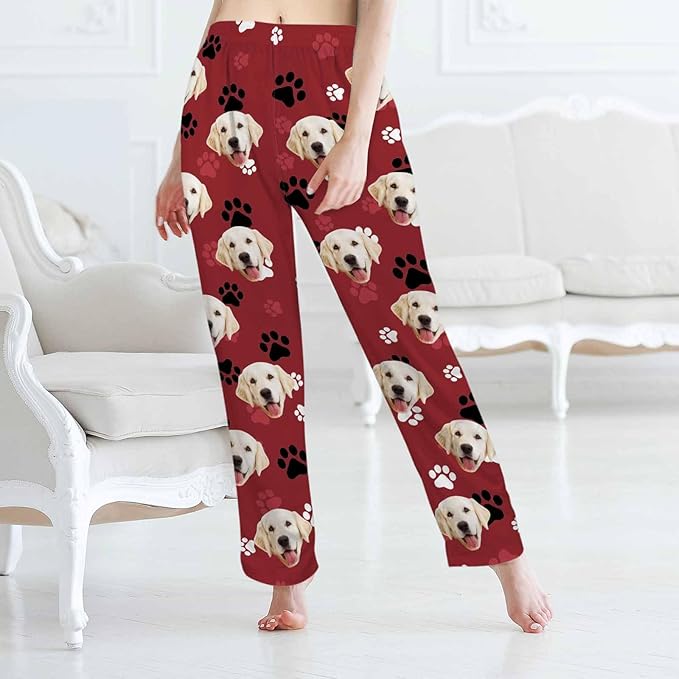 Custom Pajama Pants Women Personalized Face Pajamas Bottom Couple Pajama Pants Valentines Day Christmas Gifts
