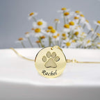Personalized Cute Dog Cat Paw Name Necklace Forever Love Custom Heart Pendant Pet Name Necklace Gift for Pet Lovers