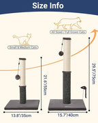 Happi N Pets Cat Scratching Post, Cat Scratcher for Indoor Cats, Sisal Scratching Post & Carpet Post in One, Stable Kitten Scratching Post with Replaceable Toy, Extra Free Toy, Smokey Gray