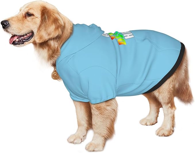 Personalized Dog Hoodie, Custom Dog Sweatshirt with Pocket, Customized Hoodie for Dogs, Puppy, Cat,XXL, Sky-Blue