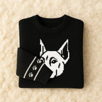 Custom Dog Knit Sweater for Women Personalized Pet Paw Print Pullover Dog Mom Gift Christmas for Pet Lovers