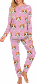 MyPupSocks Custom Face Pajamas Sets for Women, Personalized Photo Sleepwear XS-XXL