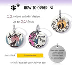 Colorful Dog Tags Personalized, Engraved Dog Tags with Colored Printing for Pets, Dog Name tag with deep Engraving, Custom pet ID Tags, Customizable cat Collar Holder tag (Snowdrop)