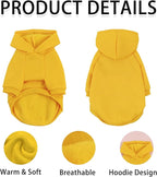 Custom Dog Hoodie, Personalized Sweatshirt with Photo Text Name Logo, Customized Hooded Sweater for Small Medium Large Dogs & Cats (Yellow, XXX-Large)