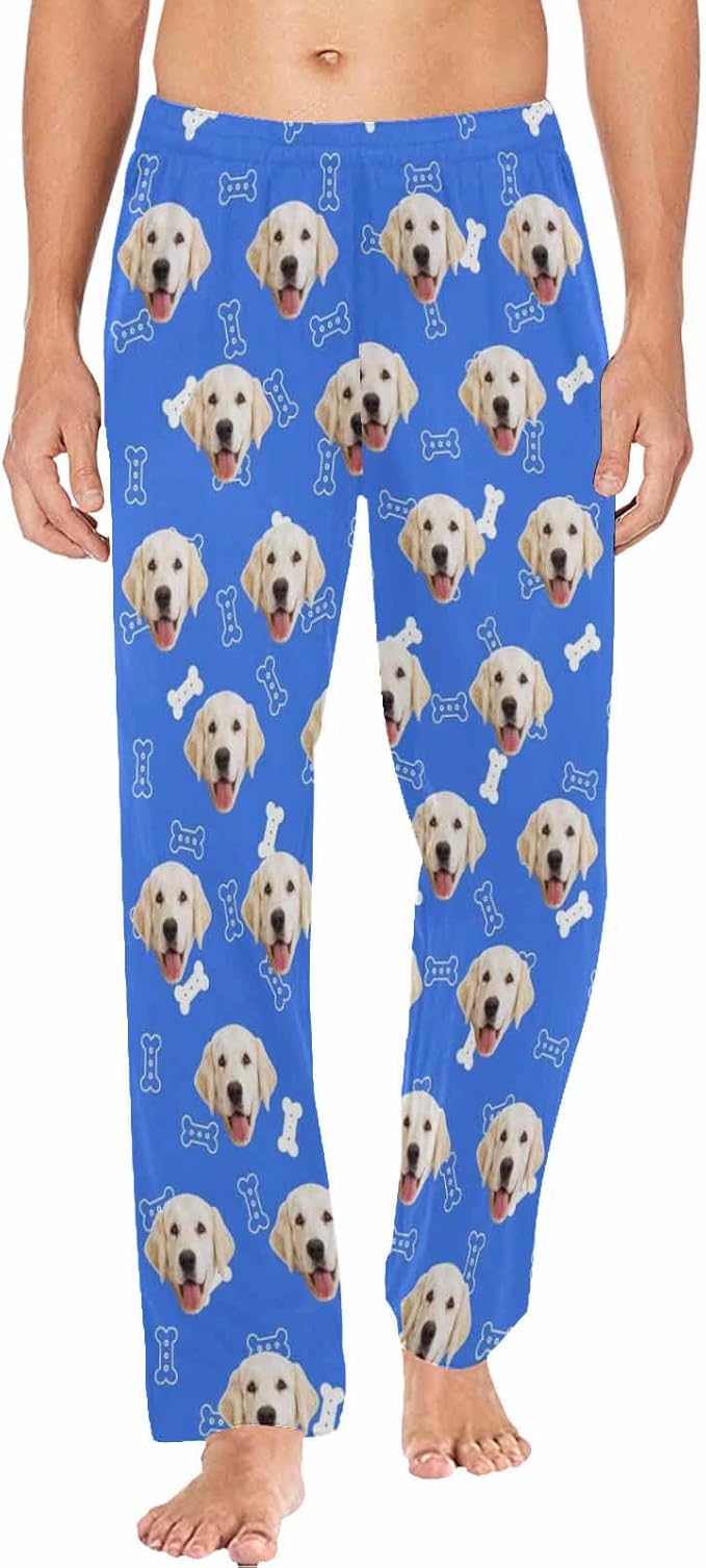 MyPupSocks Customized Face Pajamas Pants Photo Pajama Bottoms for Men S-XXL