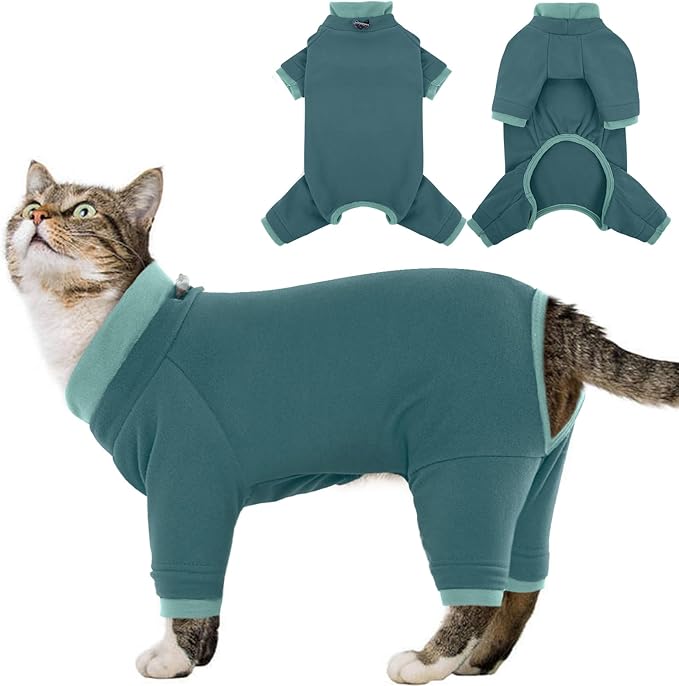 Cat Pajamas for Cats Only, Sticky Hair Cat Clothes, Sphynx Hairless Cats Sweater, Cat Onesie for Cats After Surgery Female Male, Prevent Lost Hair Kitten Onesie Shirts Costumes Outfits for Pet