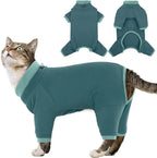 Cat Pajamas for Cats Only, Sticky Hair Cat Clothes, Sphynx Hairless Cats Sweater, Cat Onesie for Cats After Surgery Female Male, Prevent Lost Hair Kitten Onesie Shirts Costumes Outfits for Pet