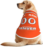 Denver Custom Pet Jersey Dog Clothes Jersey Various Sizes Customized Any Name & Number for Small & Middle and Big Dogs