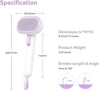 aumuca Cat and Dog Grooming Brush for Shedding, Removes Loose Fur from Long or Short Haired Pets - Ideal for Cats, Kittens, Rabbits, and More - Purple