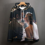 Artsadd Custom Face Unisex athletic Pockets Sweatshirt Loose Hoodie Custom Christmas Long Sleeve Sweatshirt Hooded Pullover