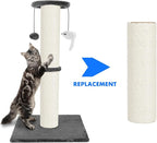 PowerKing Thick Natural Sisal Replacement Scratching Post,15.7" Length, 4.5" Thick, 2Pcs M8 Cat Scratch Post Refill Poles, Ideal for Refurbishment, Includes Screws, White