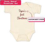COUPLEHOODIES Personalized Baby Onesie Bodysuit – Custom Embroidery Gift for Pregnancy Reveal Baby Shower or First Grandchild