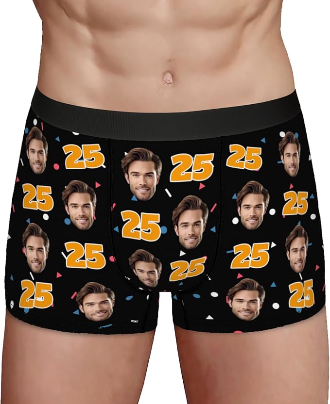 Personalized Underwear for Men with Face Custom Face Boxers Customized Boxer Briefs Funny Gifts for Him Husband Boyfriend