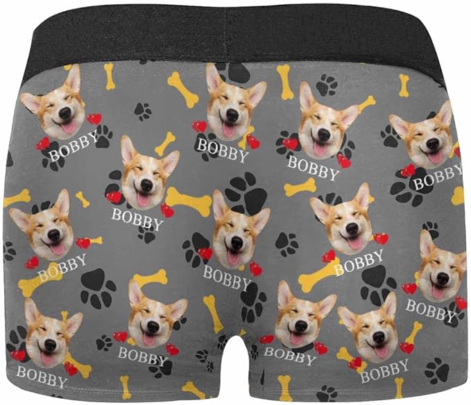 M YESCUSTOM Custom Faces Funny Short Briefs Gift for Husband Underwear