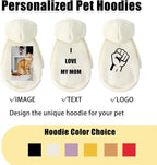 Custom Dog Hoodie, Personalized Sweatshirt with Photo Text Name Logo, Customized Hooded Sweater for Small Medium Large Dogs & Cats (Beige, XXXX-Large)