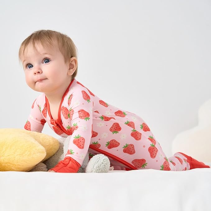pureborn Baby Infant Boys Girls Sleeper Snug Fit Viscose from Bamboo Pajamas Zipper Pjs 0-24 Months