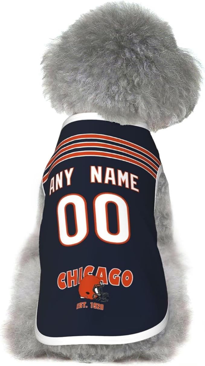 Chicago Dog Clothes Jersey Pet Jersey Customized Any Name & Number S-5XL for Small Middle and Big Dogs