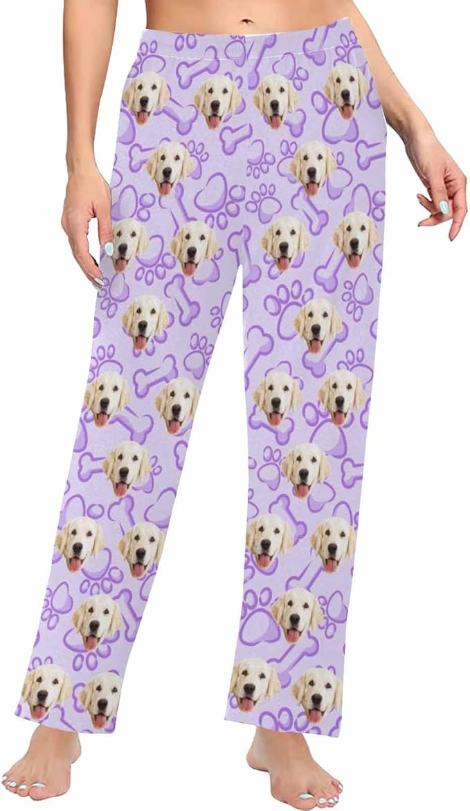 Custom Face Pajamas Pants Personalized Nightwear Bottoms for Women XS-XXL