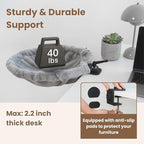Cat Desk Bed – 180° Rotating & Adjustable Cat Hammock, 2 Washable Covers, Supports 40 lbs, Non-Slip Clamp, Soft Faux Fur, Space-Saving Design for Home Office, Remote Workers, Gamers