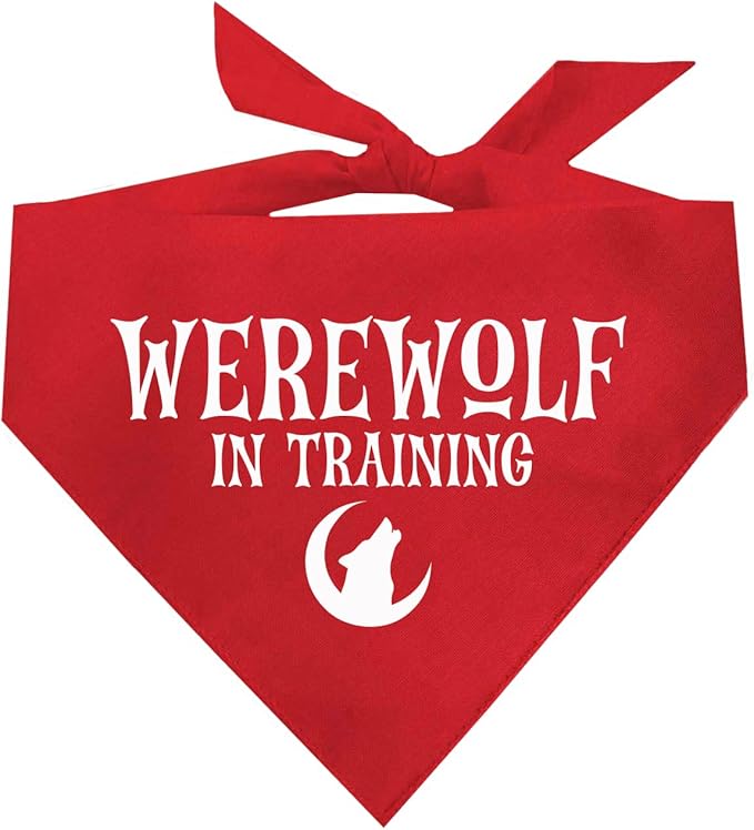 Werewolf in Training Costume Halloween Dog Bandana (Red, OS 287)