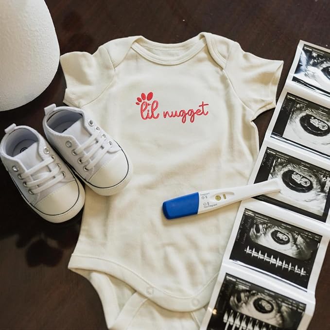 COUPLEHOODIES Personalized Baby Onesie Bodysuit – Custom Embroidery Gift for Pregnancy Reveal Baby Shower or First Grandchild