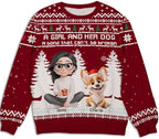 Wrappiness A Girl And Her Dog Christmas Sweatshirt - Cozy Unisex Fit Custom Shirt - Cute for Women Pet Lovers