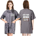 TopTie Custom Printed Nylon Salon Hairstylist Smock Barber Haircut Zipper Jacket, Dog Pet Grooming Work Shirt Uniform
