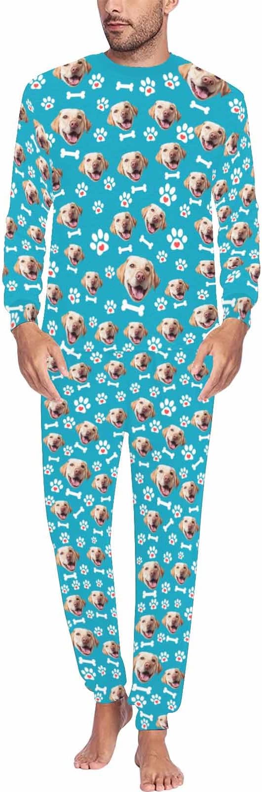 Artsadd Personalized Pajamas with Faces for Women Men Custom Christmas Pajamas Gifts for Family Couple, Funny Photo Pjs